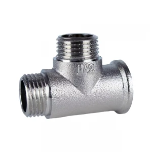 Тройник VLMZ 1/2" УЗО никелированный усиленный