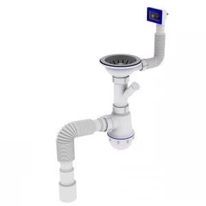 Сифон для кухонной мойки KRONO PLAST M-1550-E 1/2" с отводом для подключения стиральной машины Ø40х40/50