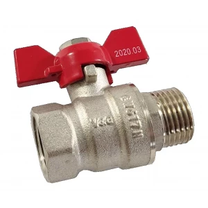 Кран кульовий V&G Optima 1/2" ВЗ з ручкою-метеликом червоний