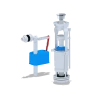 Набір для бачка унітазу ANI-plast WC6050M з боковим підведенням G1/2" з пластиковим штуцером з металевою кнопкою хром