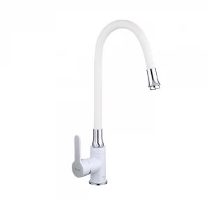 Смеситель для кухни FRAP F4041 с гибким изливом белый/хром