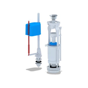 Набір для бачка унітазу ANI-plast WC6550M із нижнім підведенням G1/2", з пластиковим штуцером, кнопка метал, хром
