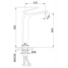 Смеситель для умывальника FRAP F1057-2 высокий черный/хром