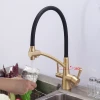 Смеситель для кухни GAPPO G4398-1 с гибким изливом черный/бронза