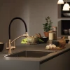 Смеситель для кухни GAPPO G4398-1 с гибким изливом черный/бронза