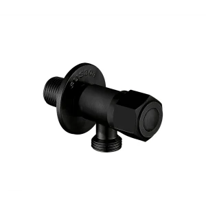Кран приборный WEZER SOL21A-16-BLACK 1/2"x1/2" нержавеющая сталь черный