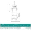Дренажно-фекальный насос SHIMGE WQ(D)10-10-0.75L1(F) 0.75 кВт, производительность 283 л/мин, высота подъема 16 м