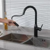 Смеситель для кухни GAPPO G4398-46 с выдвижным изливом, 2 режима, черный