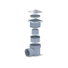Трап горизонтальний ANI-plast TA1612 Ø110/90° 150х150 мм регульований з нержавіючої сталі