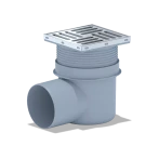 Трап горизонтальний ANI-plast TA1612 Ø110/90° 150х150 мм регульований з нержавіючої сталі