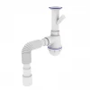 Сифон для кухонной мойки KRONO PLAST M-1550 1 1/2" x 40 с увеличенным корпусом и отводом для стиральной машины