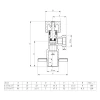 Вентиль для підключення сантехнічних приладів ITAL 1/2"x3/4"