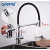 Смеситель для кухни GAPPO G4398-7 черный/хром с гибким изливом