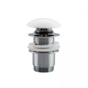 Донный клапан FRAP F60-8 1 1/4" автоматический с белой керамической крышкой белый/хром