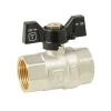 Кран кульовий ITAL PN40 3/4" ВВ нікельований з ручкою-метеликом