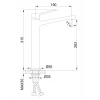 Смеситель для умывальника FRAP F1061-2 высокий хромированный