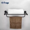 Полка с держателем для полотенец FRAP F30224 600 мм нержавеющая сталь черная