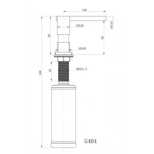 Дозатор для моющего средства GAPPO G404 300 мл, встраиваемый в мойку, латунь/пластик, хром