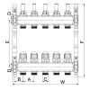 Коллекторный блок ITAL HC1-12 3/4" Ek с расходомерами нержавеющая сталь.