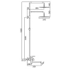 Душевая система FRAP F24801-6 с поворотным изливом черная, переключатель на лейку, 1 режим
