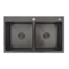 Кухонная мойка GAPPO GS8350-6 830x500 мм накладная из нержавеющей стали с PVD покрытием.