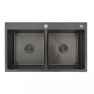 Кухонная мойка GAPPO GS8350-6 830x500 мм накладная из нержавеющей стали с PVD покрытием.