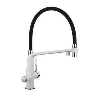 Смеситель для кухни GAPPO G4398-9 с гибким изливом белый/черный