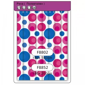 Шторка для ванной и душа FRAP F8852 180x200 см полиэтиленовая розовая