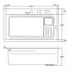 ID 7545-BC мийка PROFI 750x450x215мм,(3.0/0.8мм),сифон. дозат. 2 кош, дошк, зміщувач PVD Black {1/1}