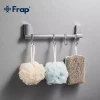 Вешалка FRAP F1815-4 на 4 подвижных крючка 284 мм белая/хром с 2-мя накладками