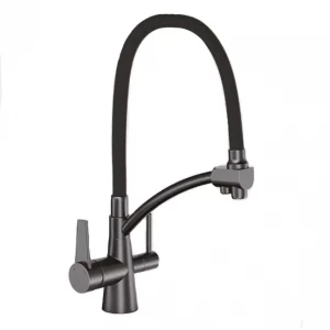 Смеситель для кухни GAPPO G4398-19 с гибким изливом оружейная сталь