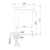 Смеситель для умывальника FRAP F1052-54 высокий белый/хром
