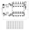 Комплект коллектора ITAL UHW-B011 с расходомерами угловое подключение нержавеющая сталь