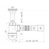 Сифон для мойки ANI PLAST C0515 1 1/2"x40 с литым выпуском и гибкой трубой 40x40/50