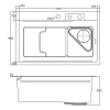 ID 7246-BC мийка PROFI 720x460x215мм,(3.0/0.8мм),сифон. дозат. 2 кош, дошк, зміщувач PVD Black {1/1}