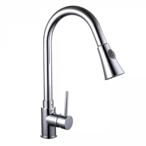 Смеситель для кухни FRAP F6052 с выдвижным изливом, 2 режима хром