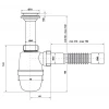Сифон для кухонной мойки KRONO PLAST У-1050 1 1/2" с литым выпуском Ø40 x 40/50