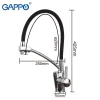 Смеситель для кухни GAPPO G4398-11 с гибким изливом черный/хром
