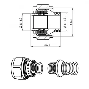 З'єднання Евроконус ITAL 20*2.0x3/4" нік. {200/20}