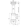 Сифон для умывальника KRONO PLAST T-1050 1 1/4" с литым выпуском и гибкой трубой Ø40х40/50