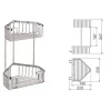 Полка угловая FRAP F351-1 2-х ярусная хромированная 240х320 мм