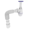 Сифон для умывальника KRONO PLAST T-1050 1 1/4" с литым выпуском и гибкой трубой Ø40х40/50