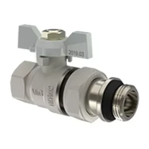 Кран кульовий з американкою V&G Optima 1/2" ВЗ з ручкою-метеликом білий