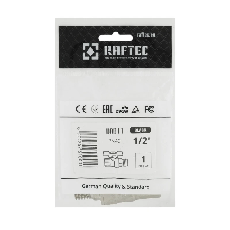 Кран шаровой Raftec BLACK PN40 ЗВ 1/2