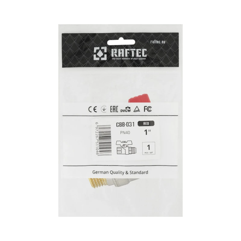 Кран шаровый Raftec RED PN40 ЗВ 1