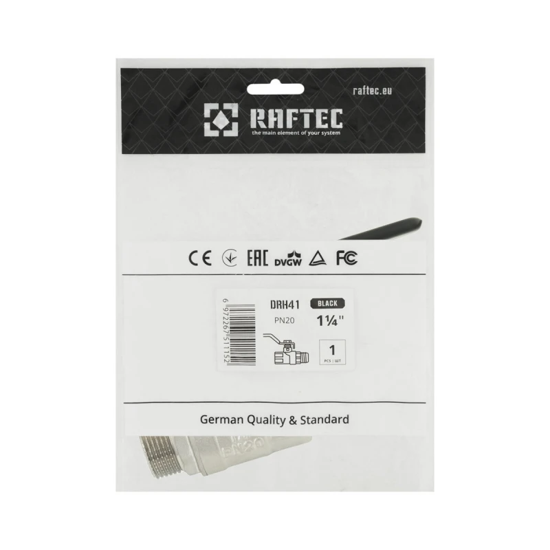 Кран шаровой Raftec BLACK PN40 ЗВ 1 1/4