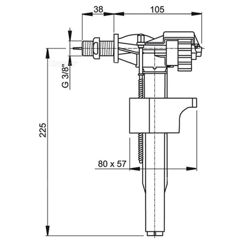 Впускний механізм Alcaplast A150-3/8