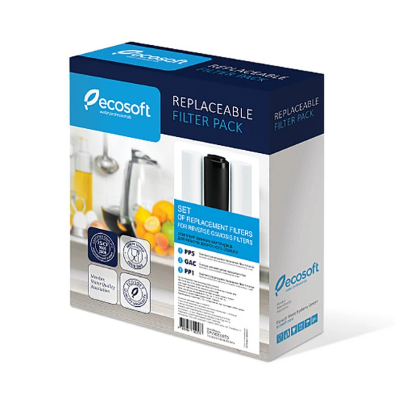 Комплект картриджів Ecosoft 1-2-3 для фільтра зворотного осмосу