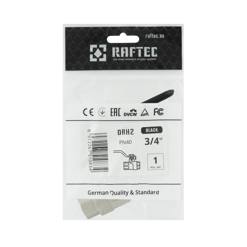 Кран шаровой Raftec BLACK PN40 ВВ 3/4