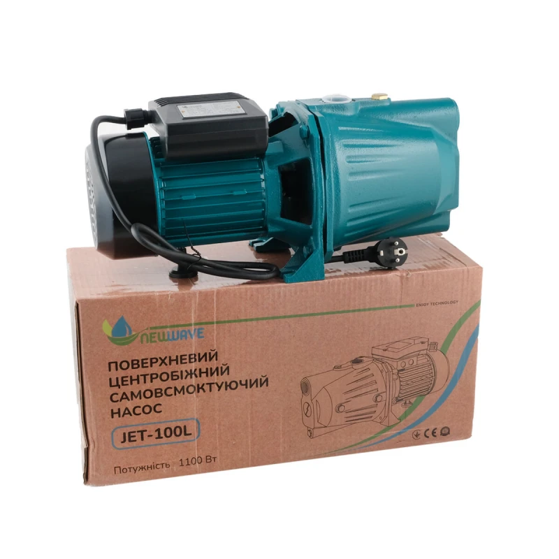 Поверхностный насос New Wave JET-100L 1.1 кВт Q max 50л/мин H max 45м. кабель 1,1м